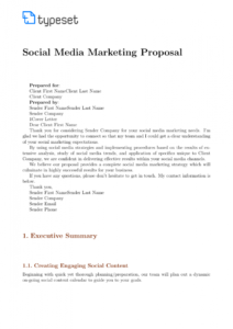 proposals social media marketing proposal ate digital pdf social media management proposal template excel