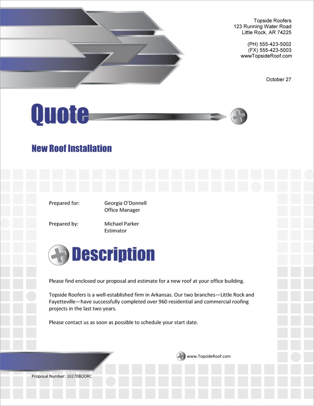 roofing contractor sample proposal  5 steps commercial roofing proposal template excel