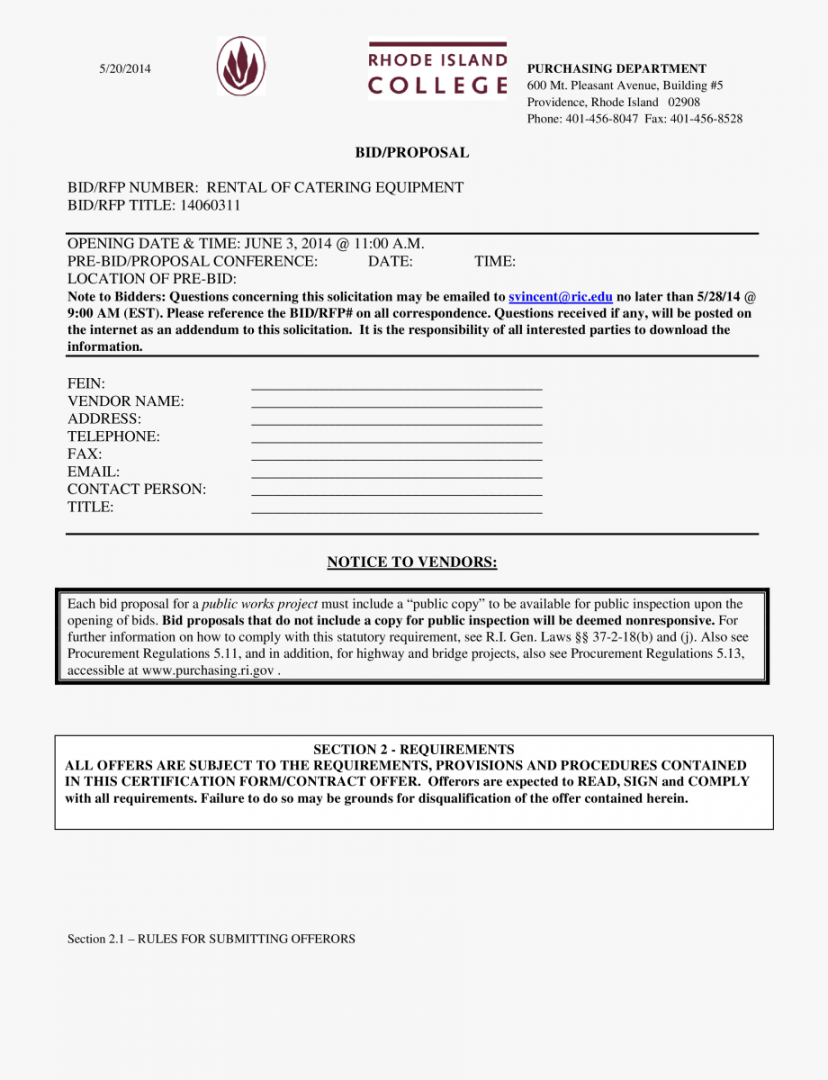 sample clip art free catering templates  bid contract catering catering bid proposal template pdf