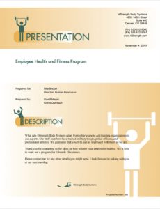 sample health and fitness program sample proposal  5 steps corporate fitness proposal template word