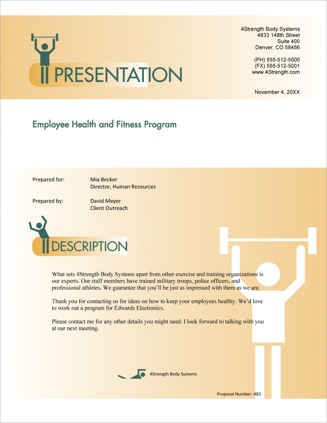 Corporate Fitness Proposal Template