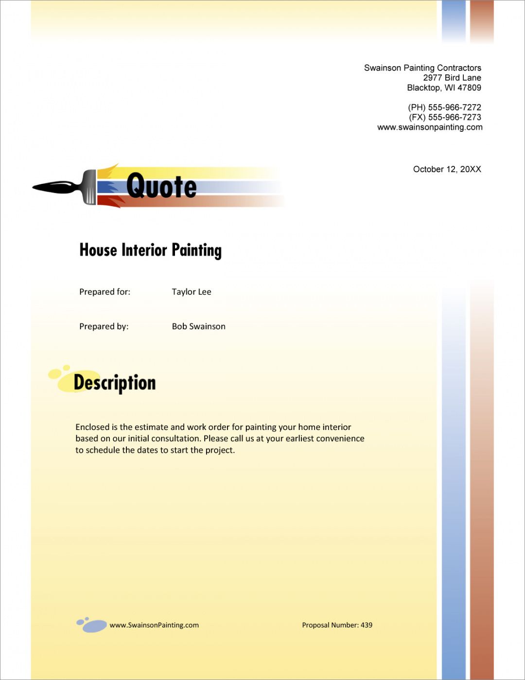 Painting Proposal Template