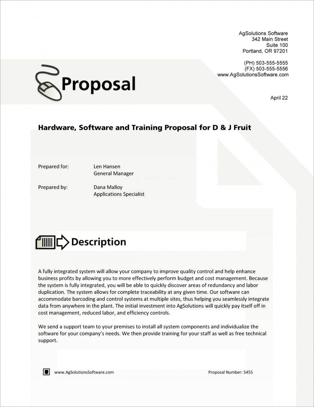 Software Training Proposal Template
