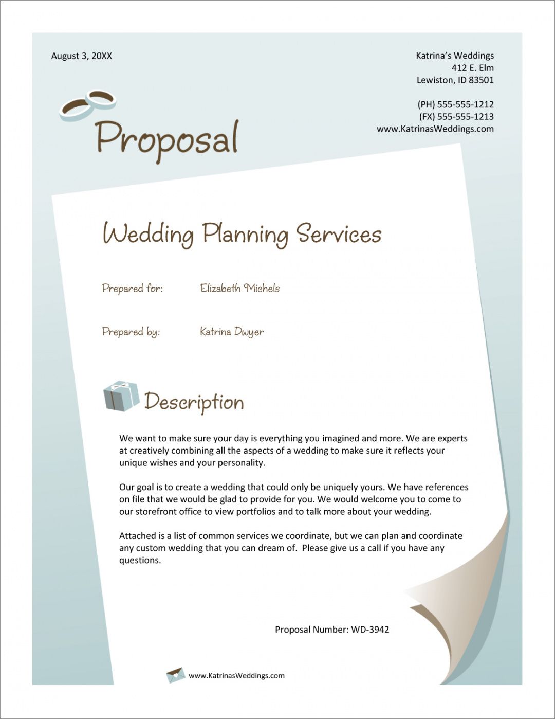 sample wedding planner services sample proposal  5 steps wedding planning proposal template