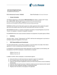samplercicclientretaineragreement consulting retainer proposal template word