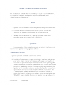 speaking engagement contract  3 easy steps speaking engagement proposal template word