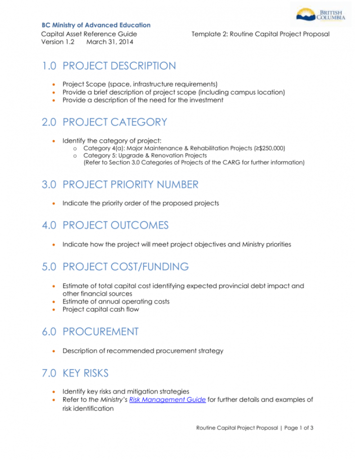 template 2  routine capital project proposal it infrastructure upgrade proposal template