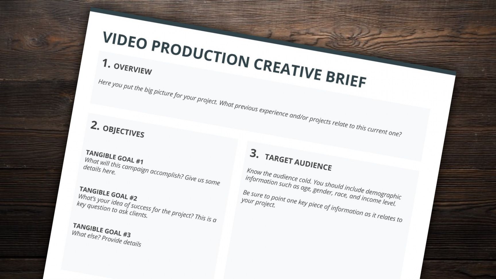 the best creative brief template for video creatives free video production proposal template