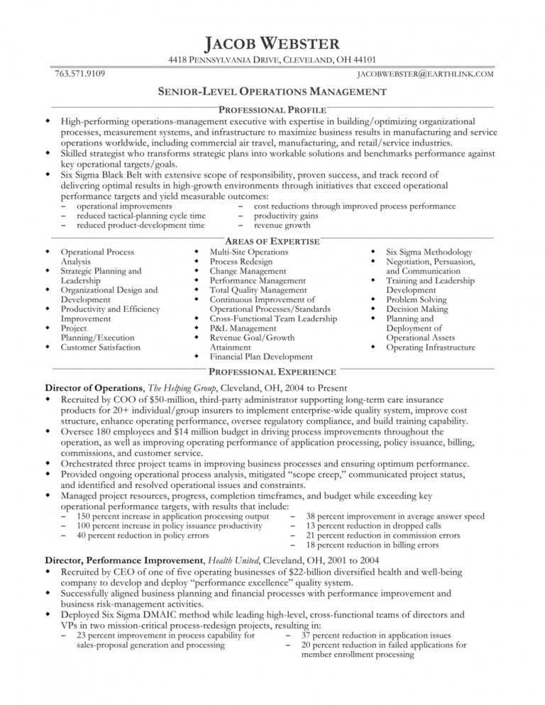 executive resume template 2020