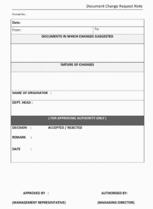 editable document change request form change management request form template