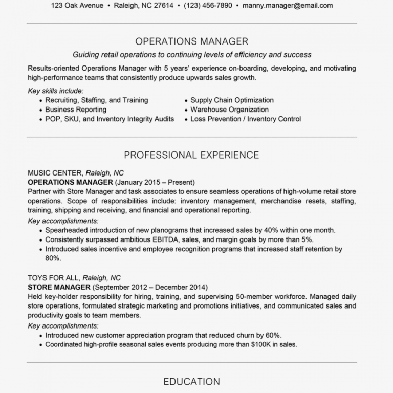 Editable Management Resume Examples - Editable Management Resume Examples And Writing Tips Management Position Resume Template Word 768x768 