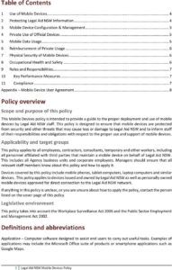 editable mobile devices policy  pdf free download mobile device management policy template excel