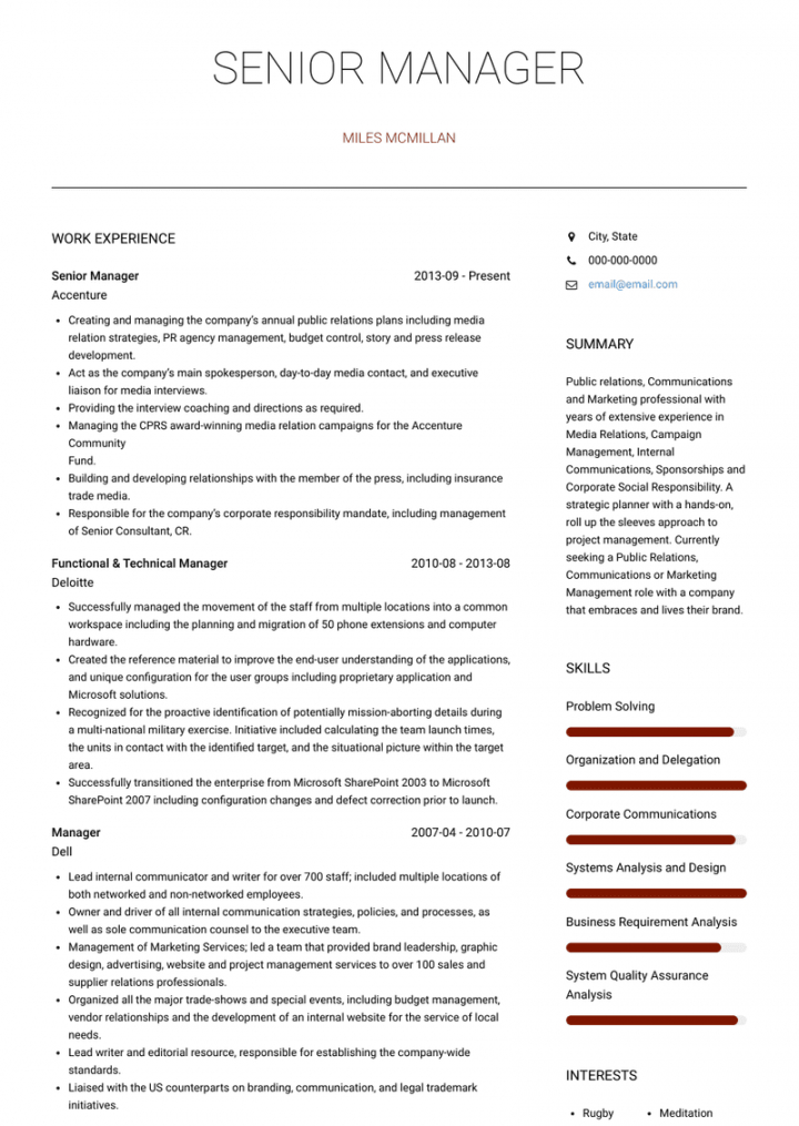 editable senior manager  resume samples and templates  visualcv executive management resume template excel