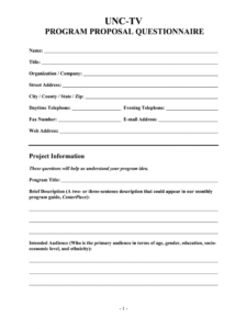 editable tv program proposal  fill online printable fillable library program proposal template pdf