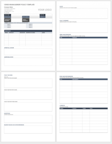 free crisis management templates  smartsheet crisis management policy template example