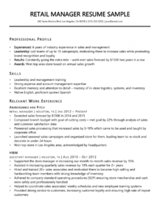 free retail manager resume sample &amp;amp; writing tips  resume companion retail management resume template doc