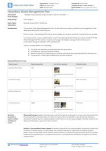 hazardous waste management plan template  free and editable waste management contract template