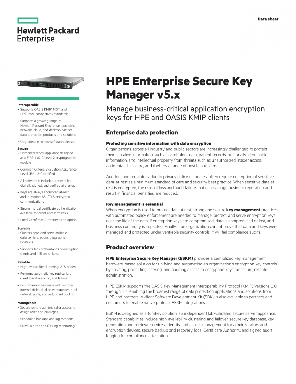 hpe enterprise secure key manager v5x data sheet  manualzz encryption key management policy template