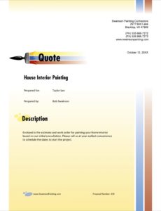 painting contractor sample proposal  5 steps painting job proposal template example