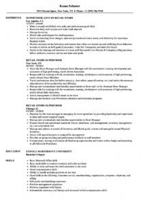 printable retail store supervisor resume samples  velvet jobs retail management resume template