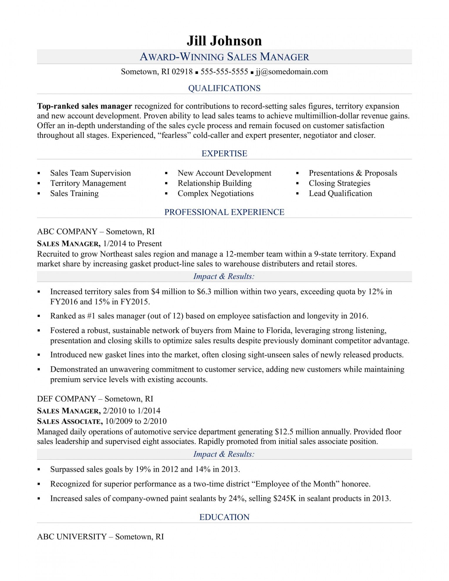 printable sales manager resume sample  monster management position resume template doc