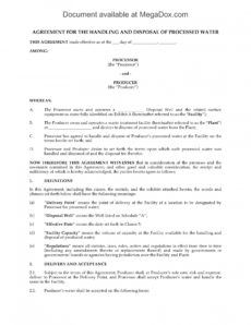 printable waste water disposal agreement waste management contract template