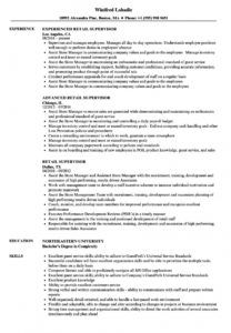 retail supervisor resume samples  velvet jobs retail management resume template