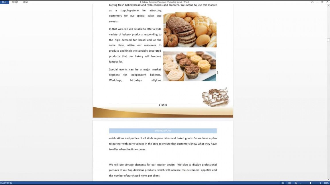 sample bakery business plan template preview bakery business proposal template doc