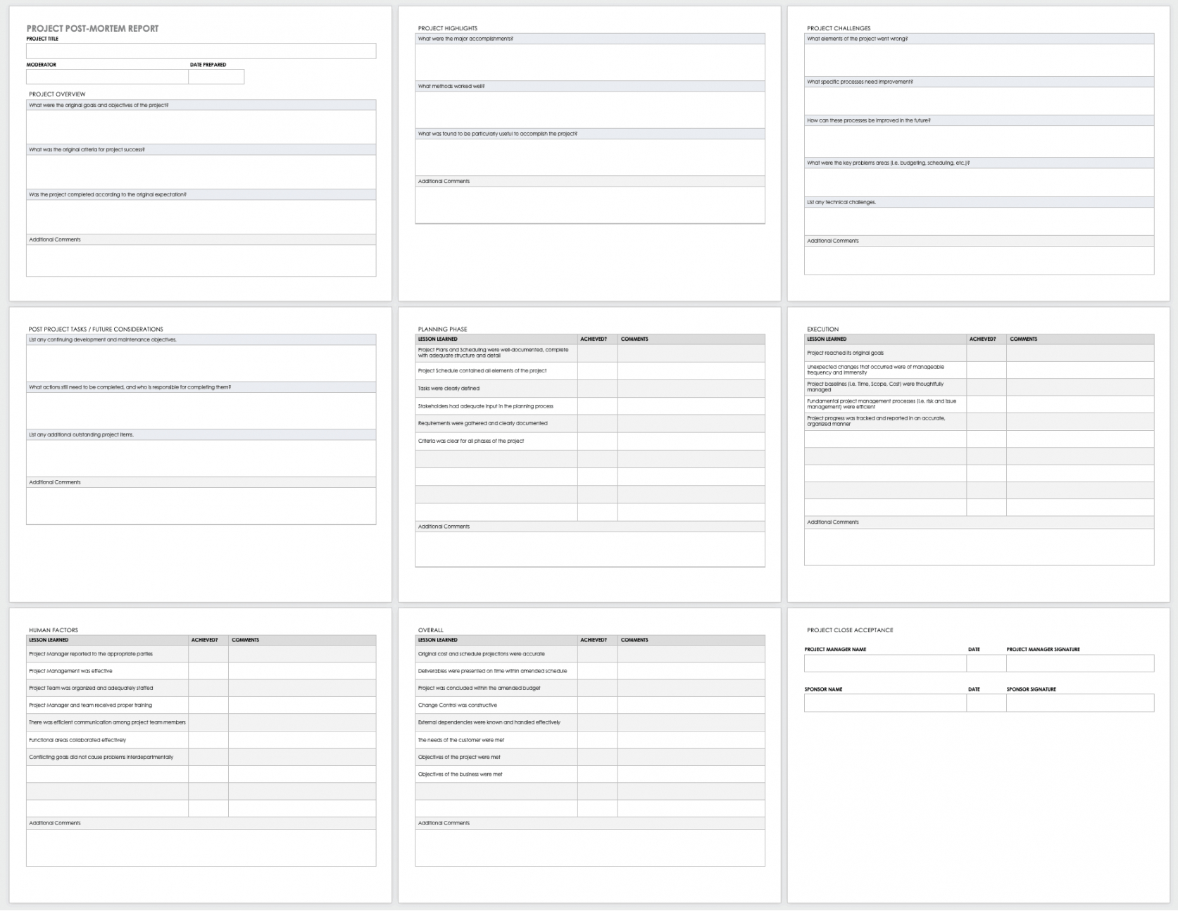 sample free project report templates  smartsheet project management assignment template