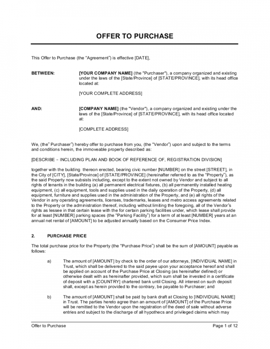 Land Proposal Template