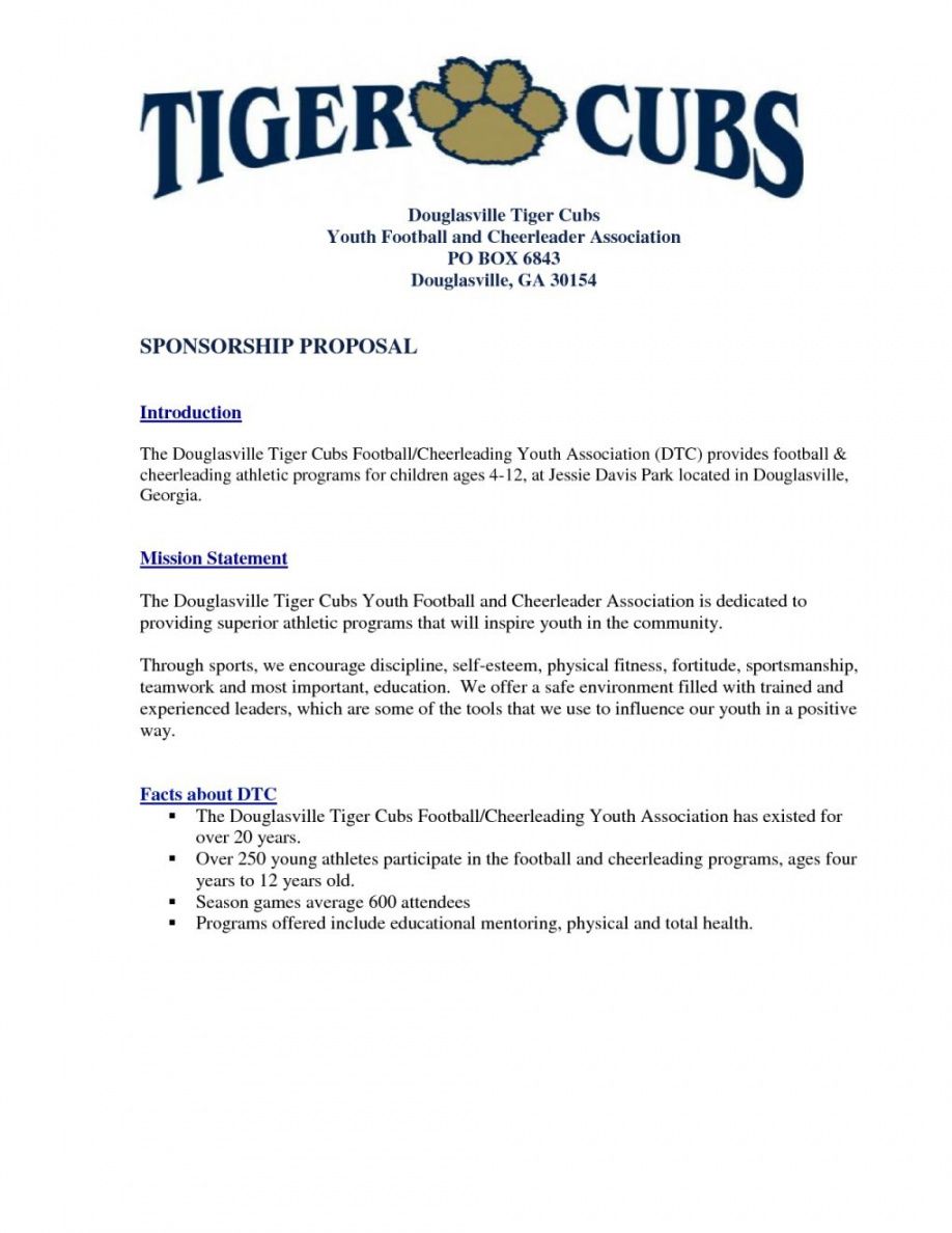 Sponsor Proposal Letter Example