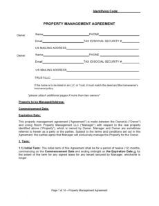 42 simple property management agreements word  pdf building management contract template example