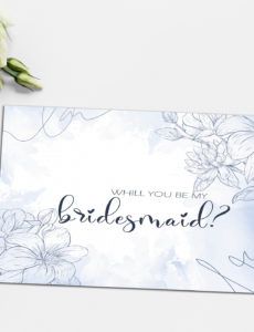 bridesmaid proposal card template bridesmaid proposal template pdf