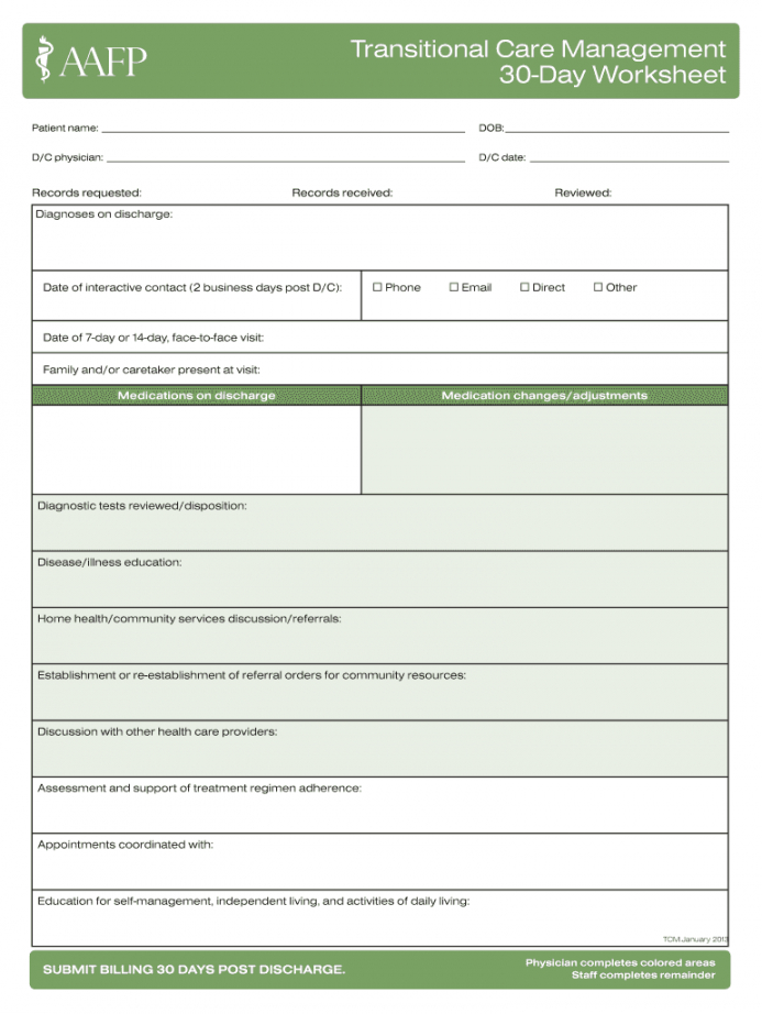 care day worksheet  fill online printable fillable blank transitional care management documentation template pdf