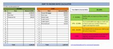 debttoincome dti ratio calculator  excel templates debt management template example