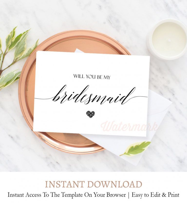 Editable Bridesmaid Proposal Card C8 Bridesmaid Proposal Template Pdf Ikase 7514