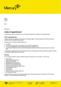 editable example of appointment of a director by mercury  issuu risk management committee charter template excel