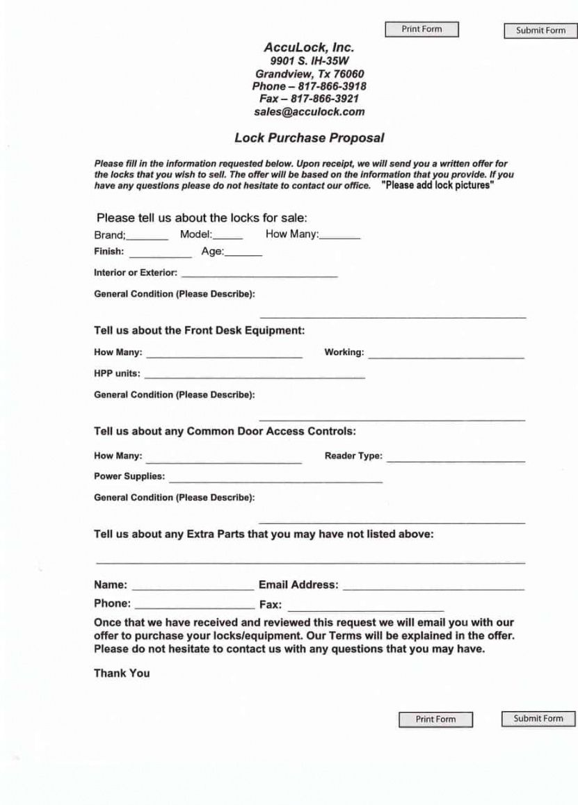 Equipment Purchase Proposal Template