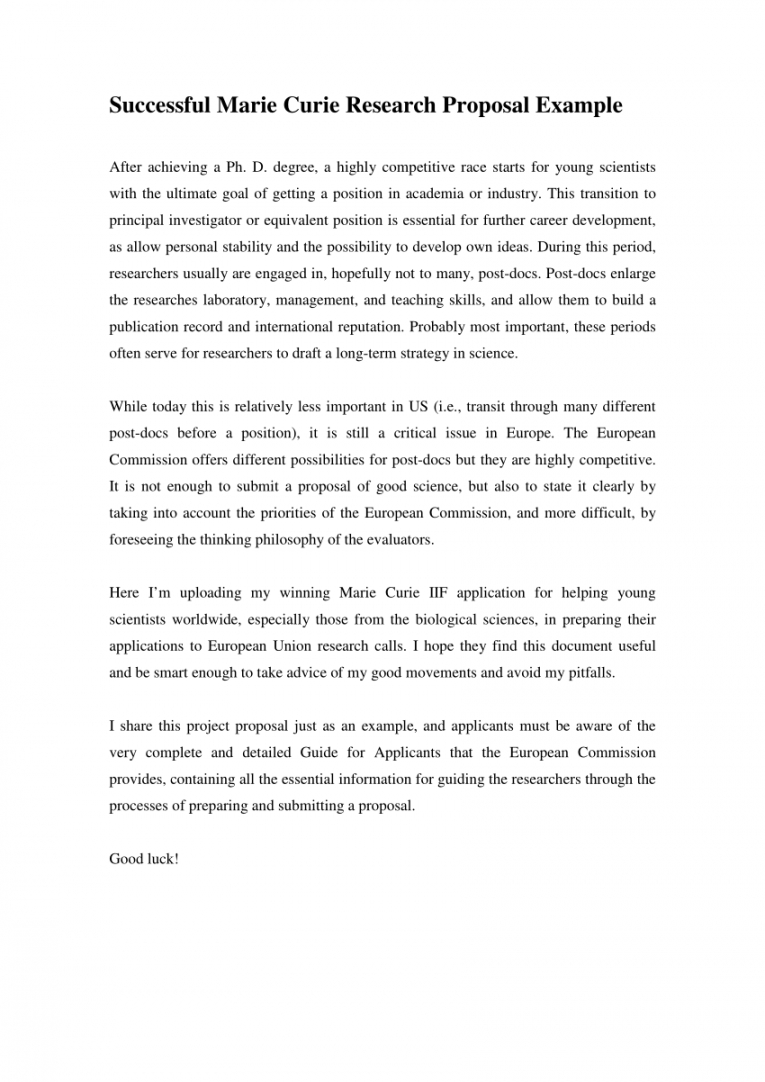 pdf successful marie curie research proposal example scientific research proposal template pdf