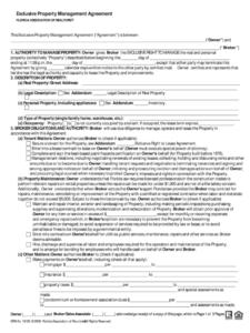 printable exclusive property management agreement  fill online interim management agreement template excel