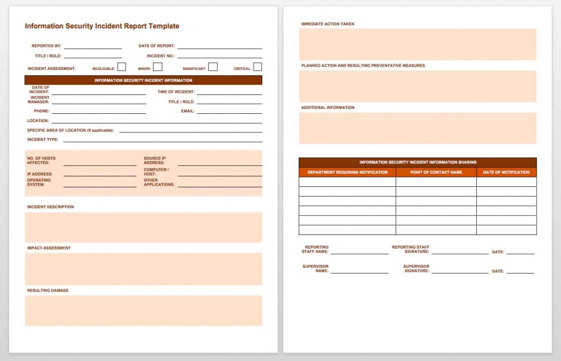 printable free incident report templates &amp; forms  smartsheet it incident management template