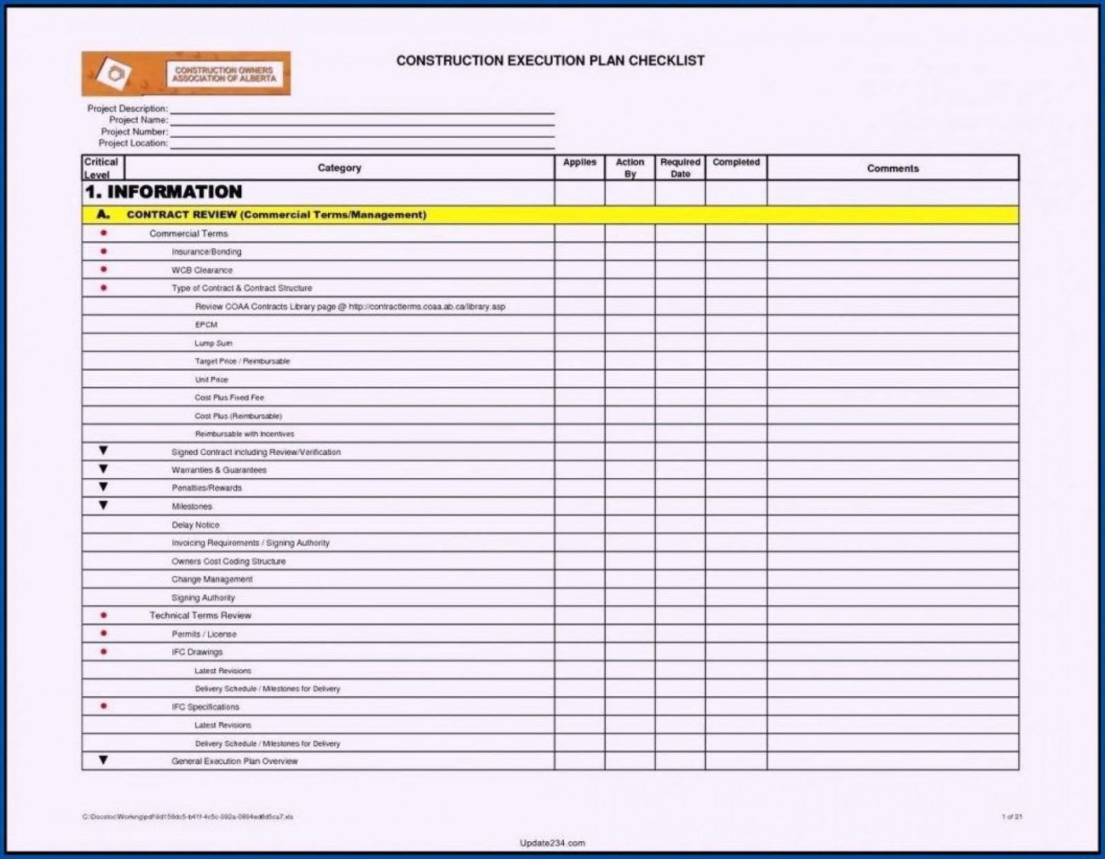 task list project management template