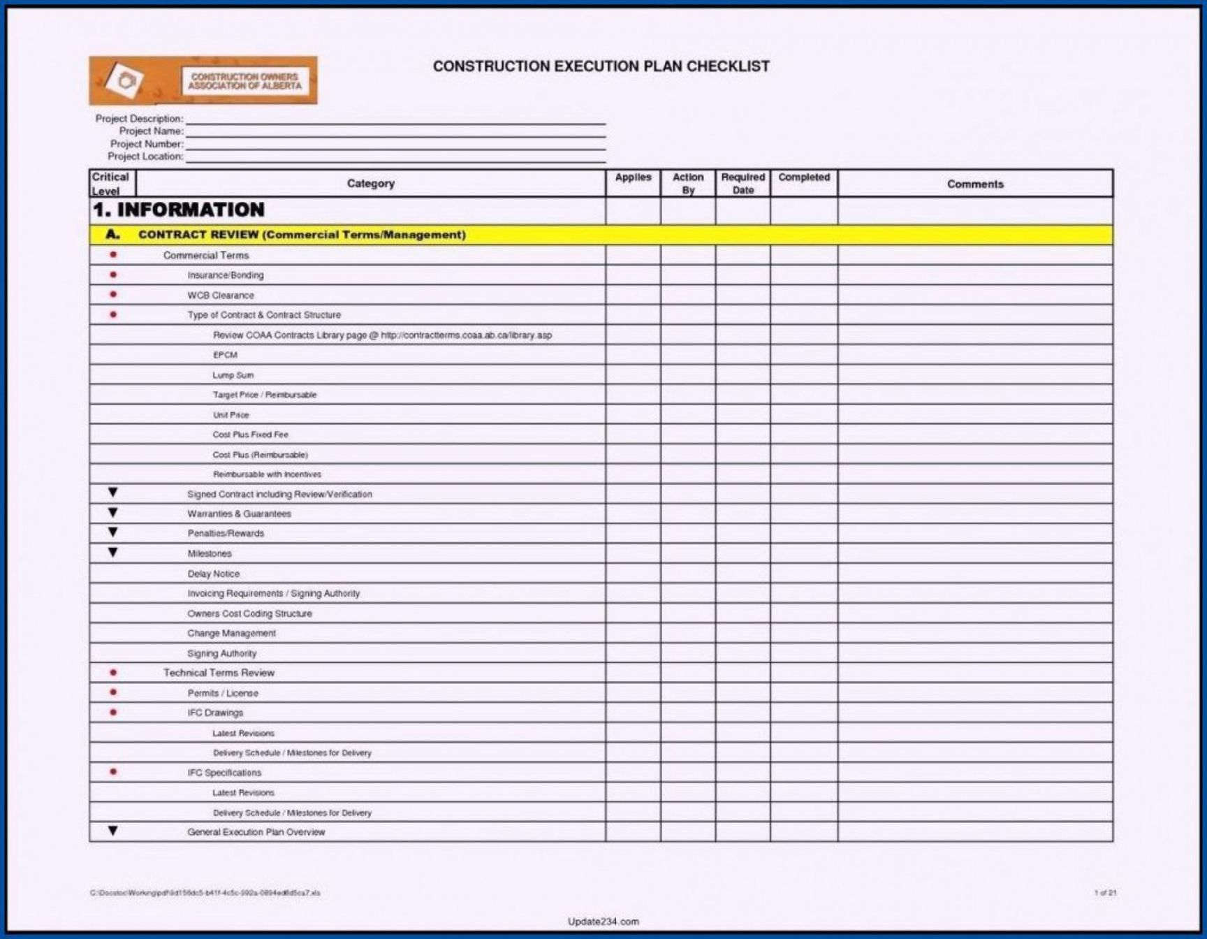 personal project management template