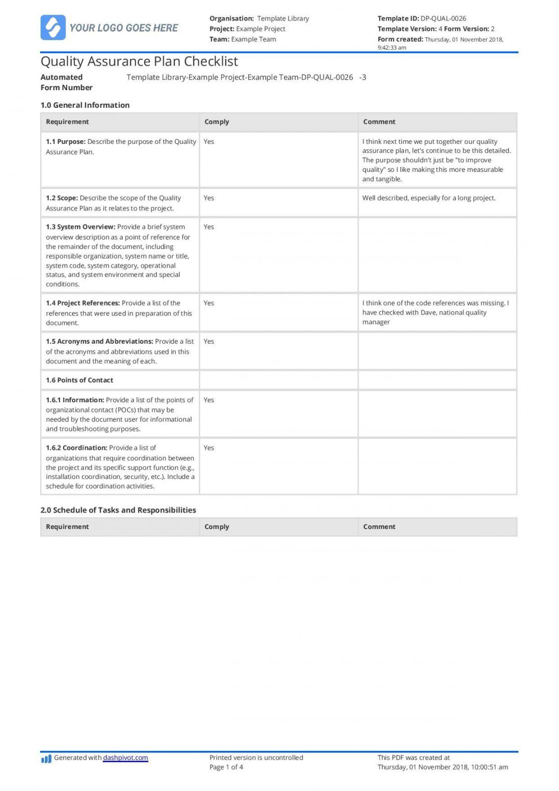 printable quality management plan template ~ addictionary quality management system template for construction pdf