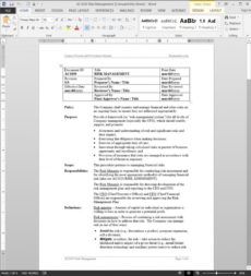 printable risk management procedure  ac1030 risk management policy and procedure template doc
