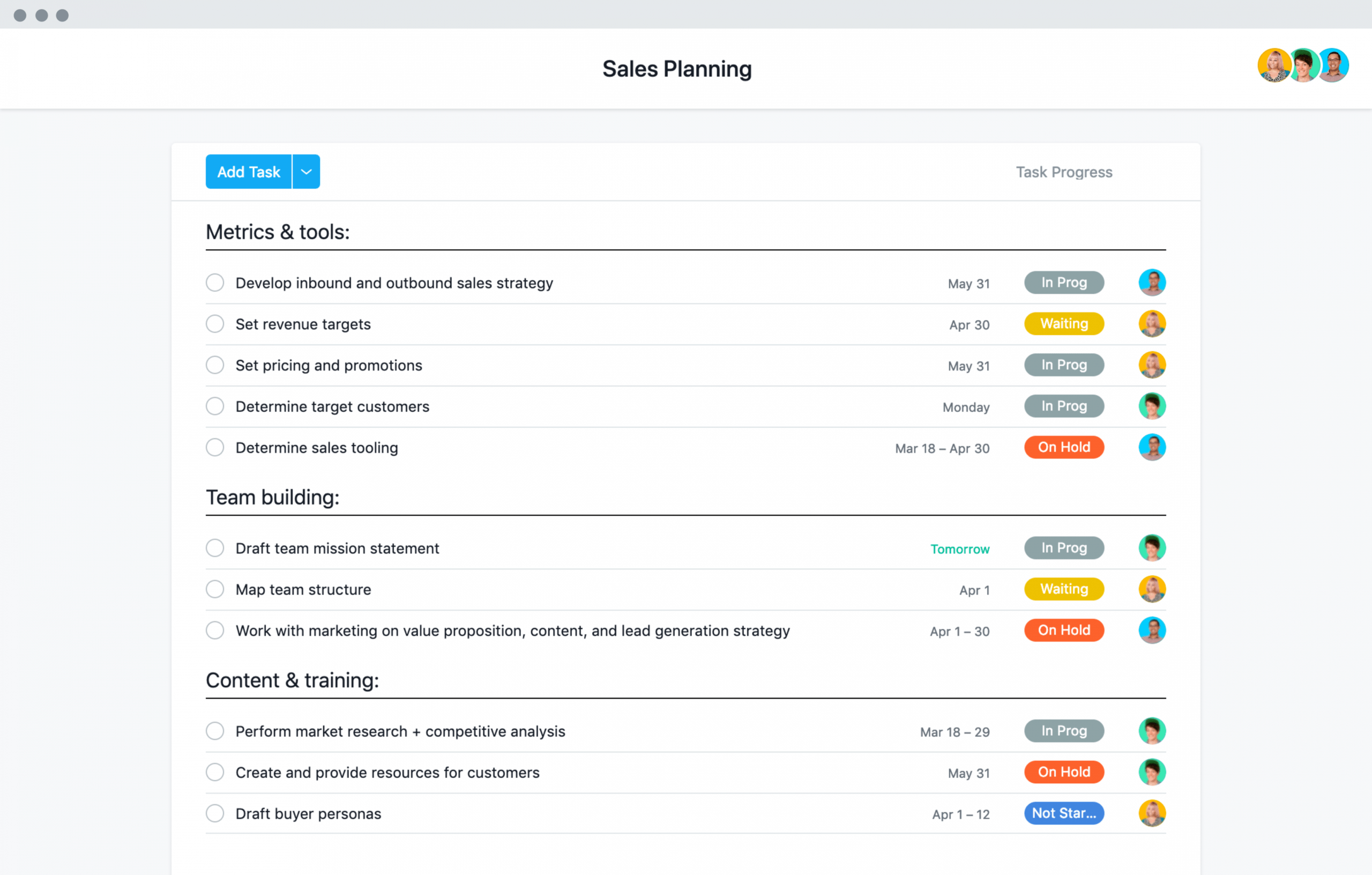 sales plan template · asana sales project management template example