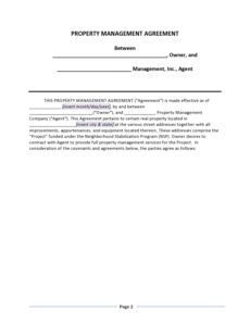 sample 42 simple property management agreements word  pdf building management contract template pdf