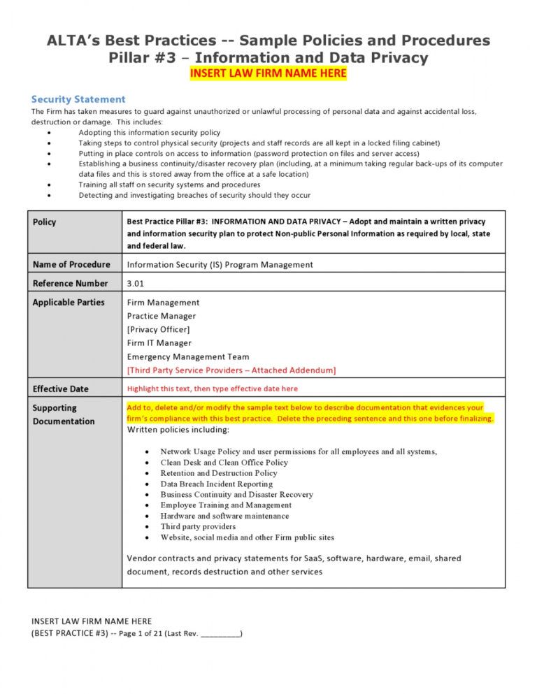 Sample 50 Free Policy And Procedure Templates & Manuals Property