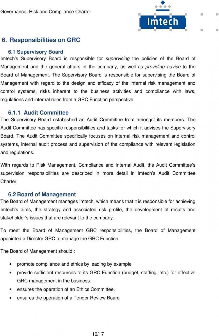 Risk Management Committee Charter Template