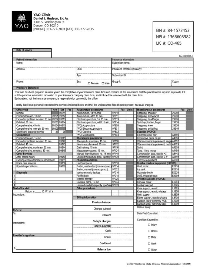 superbill for insurance  fill online printable fillable family practice management superbill template word